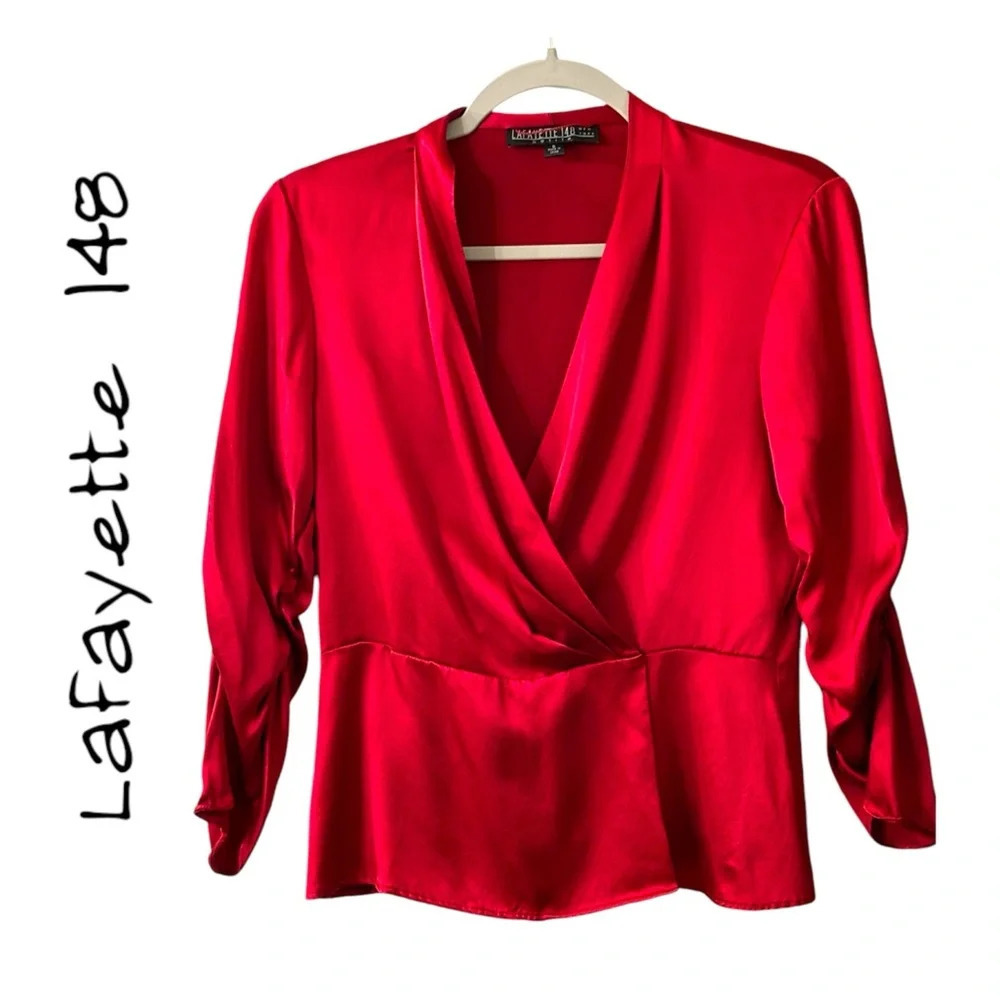 Lafayette 148 Red Blouse
